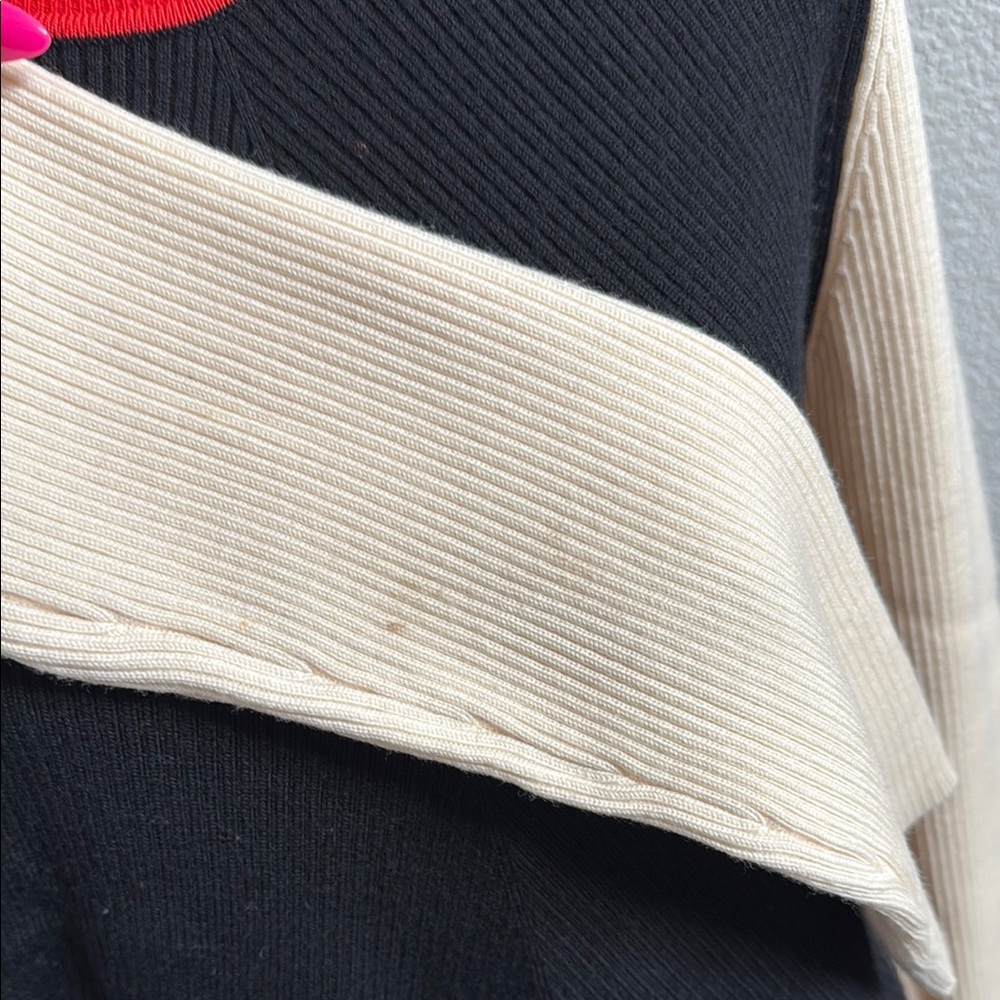 Tory Burch Color-Block Merino Wool Mock-Neck Sweater - Picture 12 of 16